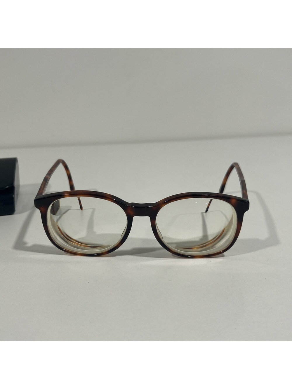 Vintage Giorgio Armani 303 050 Tortoise Shell Glasses Frames Oversized Round 53